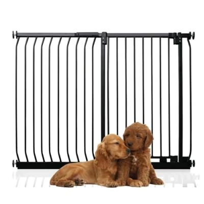 Image of Bettacare Extra Tall Elite Dog Gate, 125cm 134cm, Matt Black, 100cm in Height, Pressure Fit Pet Gate for and Puppy, Barrier, Easy Installation