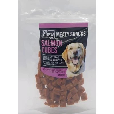 Image of *NEW* Meaty Snacks Salmon Cubes 100g 100% Natural Low Fat Dog Treats and Training Aid