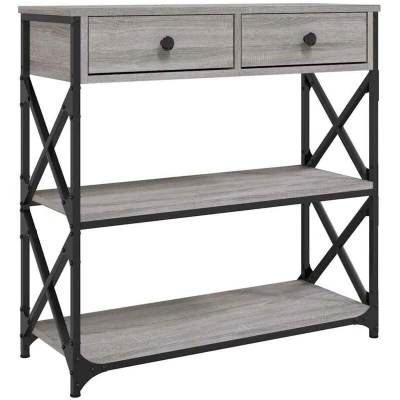 Image of vidaXL Console Table Grey Sonoma 75x28x75 cm Engineered Wood