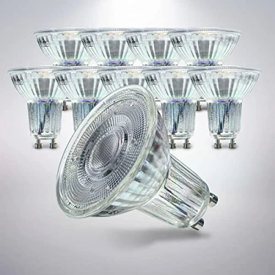 Image of B.K.Licht Set of 10 LED 5W GU10 Light Bulbs, Warm White 400lm