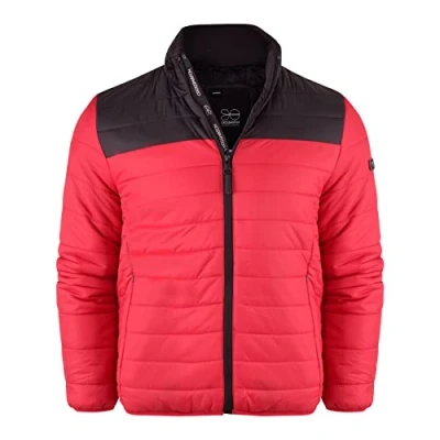 Image of Crosshatch Mens Padded Jacket Inner and Zip Side Pockets Body Warmer Contrast Coat Red, S