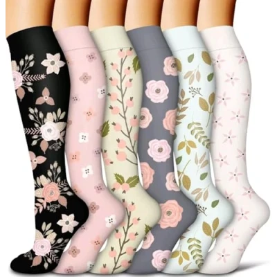 Image of Gcbiger Compression Socks for Men &amp; Women 7 Pairs Circulation 15 20 mmHg Best support Athletic, Nurse, Medical, Running (6Pack C 1, S M)