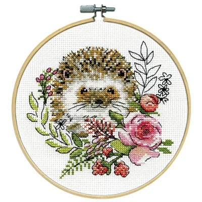 Image of Design Works Crafts Counted Cross Stitch Kit, Cotton, Hedgehog