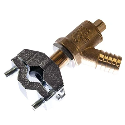 Image of Self Cutting Brass Drain Valve 15mm Central Heating Plumbing Draw