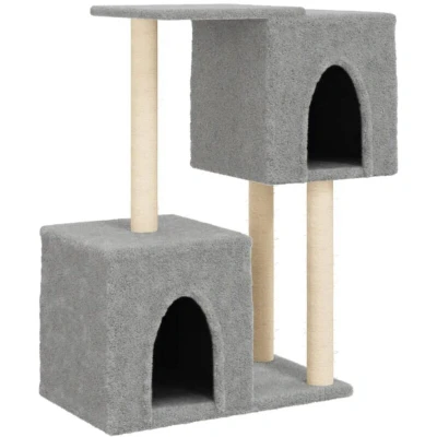 Image of vidaXL Cat Tree with Sisal Scratching Posts Light Grey 86 cm
