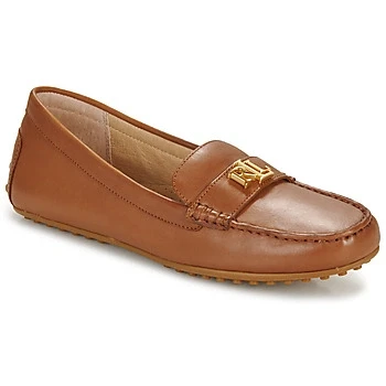 Image of Lauren Ralph Barnsbury Driver Slipons, Women&#039;s, Size: 3.5, Deep saddle tan Leather