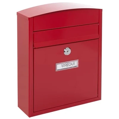 Image of ARREGUI Compact E5736 Steel Individual Mailbox, Wall Mail Box, Outdoor Size S (DIN A5), Easy to assemble, Red
