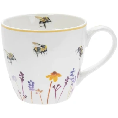 Image of The Leonardo Collection LP94137 Busy Bees Breakfast Mug, Fine China, 13x10x10cm, Boxed, 380 ml