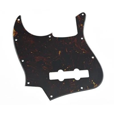 Image of KAISH Lefty 4 String J Bass Style Pickguard Left Handed Pick Guard Scrach Plate for Jazz Dark Tortoise