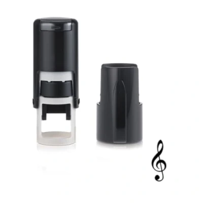 Image of Treble Clef Stamp Loyalty Card Stamper Self Inking Black Ink Approx. 11mm