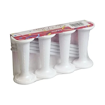 Image of 3&quot; White Plastic Round Pillar and Dowel Set Pack of 4