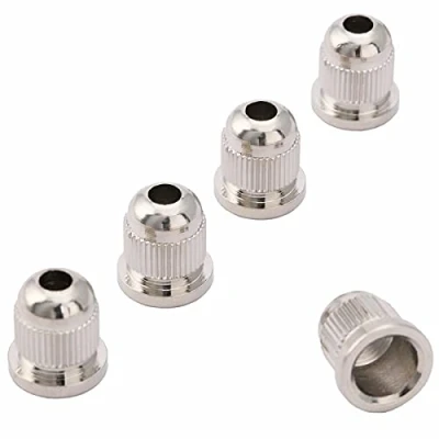 Image of Musiclily Pro 13.2mm Steel Through Body String Mounting Ferrules for Electric Bass, Nickel (Set of 5)