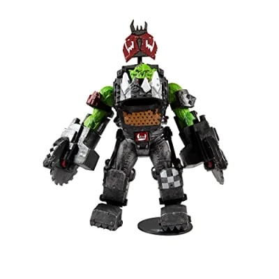 Image of McFarlane Toys, Warhammer 40000 Ork Meganob with Buzzsaw Mega Figure 22 Moving Parts, Collectible collectors stand base Ages 12+