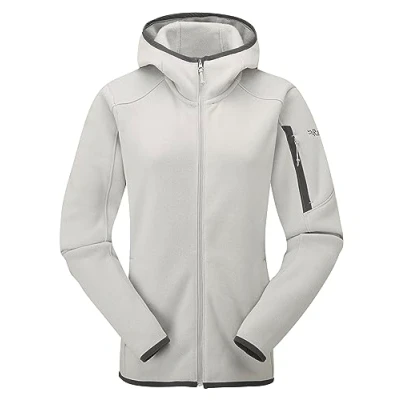 Image of Rab Women&#039;s Ryvoan Hoody Full Zip Fleece Coat for Trekking &amp; Casual Use Pewter 12