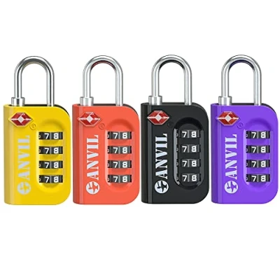 Image of TSA Approved Luggage Lock 4 Digit Combination Padlocks with a Hardened Steel Shackle Travel Locks for Suitcases &amp; Baggage