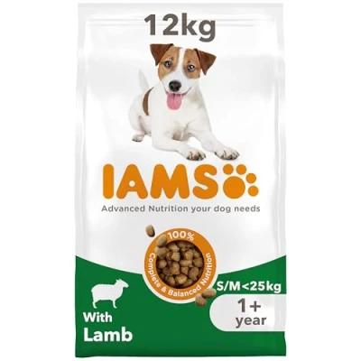Image of IAMS Complete Dry Dog Food for Adult 1+ Small and Medium Breeds with Lamb 12 kg
