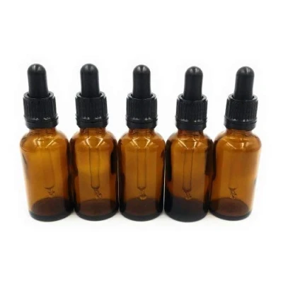 Image of 5 x 30ml Amber Brown Glass Bottles with Dropper Pipettes by Pasha81 Ltd