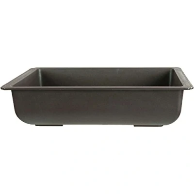 Image of Bonsai pot 42x33.5x10.5cm dark brown rectangular plastic