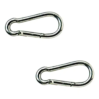 Image of Merriway BH03765 (2 Pcs) Carabiner Steel Snap Hook M8 5/16 inch Pack of 2 Pieces