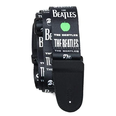 Image of Perri’s Leathers Ltd. The Beatles Guitar Strap Polyester Green Apples Official Licensed Product For Acoustic/Bass/Electric Guitars Adjustable Made in Canada (LPCP 6105)