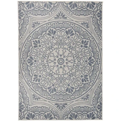 Image of vidaXL Outdoor Flatweave Rug 120x170 cm Blue Pattern