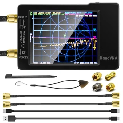 Image of Upgraded AURSINC NanoVNA H Vector Network Analyzer 10KHz 1.5GHz HF VHF UHF Antenna Analyzer, Latest HW Version 3.6, Measuring S Parameters, SWR, Phase, Delay, Smith Chart,Support Data Storage