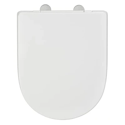 Image of WENKO 24988100 White Exclusive No. 3, Seat with Soft Close Mechanism, Suitable for Villeroy &amp; Boch O.novo and Commercial Ceramics, Toilet Lid Made of Antibacterial Duroplast, 36.5 x 45 cm, Matt