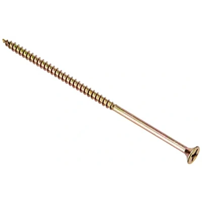 Image of ForgeFix Multi Purpose Single Thread Screws 5.0 x 120mm Zinc Yellow Passivated Box 100
