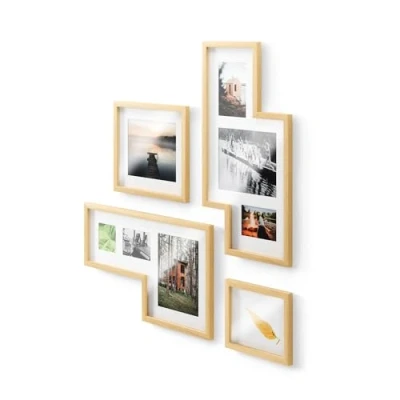 Image of Umbra Gallery Collage Picture Frame Set, Natural, Set of 4