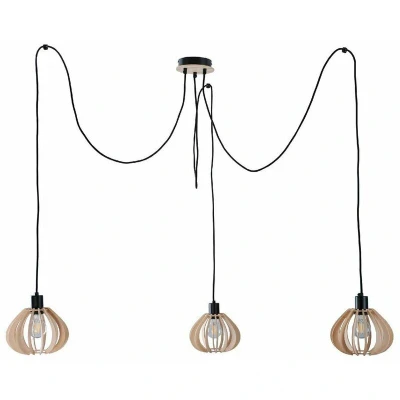 Image of Nicoleta Cluster Pendant Ceiling Light Black, 3x E27