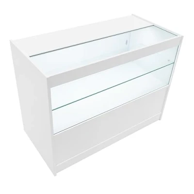 Image of White Shop Counter led Light c 1200mm Lockable Sliding Doors 2