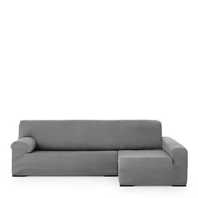 Image of Eysa Ulises Elastic Chaise Longue Cover Right, Front View, Colour 06 Grey, Polyester Cotton, 250 310 cm