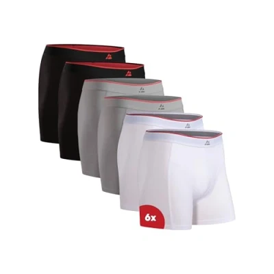 Image of DANISH ENDURANCE Men&#039;s Bamboo Boxers Soft, Comfortable, Breathable Underwear, Tagless, With or without fly, 6 Pack, 3XL Multicolour (2x Black, 2x Grey, White)