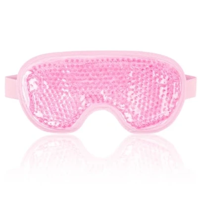 Image of NEWGO Cooling Eye Mask for Puffy Eyes, Reusable Hot Cold Therapy Gel Migraine, Headache, Dark Circles, Dry Swollen Sinus Pain, Pink