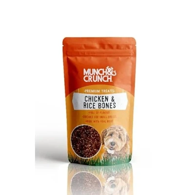 Image of Munch &amp; Crunch Dog Treats Chicken Rice Bones 70g