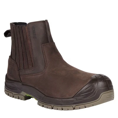 Image of Apache Waban Dealer Safety Boot Brown Size 9 UK Composite Toe Cap Midsole Protection Non Metallic Comfort In sock Durable Sole