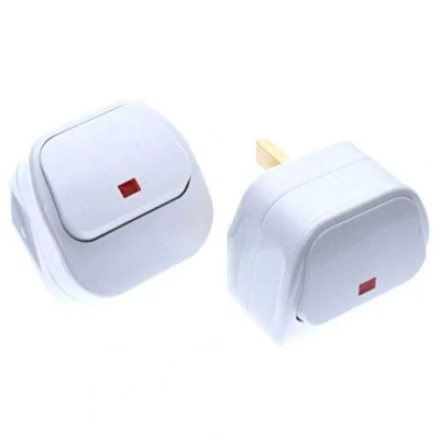 Image of POWERTOOL UK Plug, 3 Pin Mains Plug with Big Swtch Neon Indicator Light for Business, Office &amp; Industrial(1pcs)
