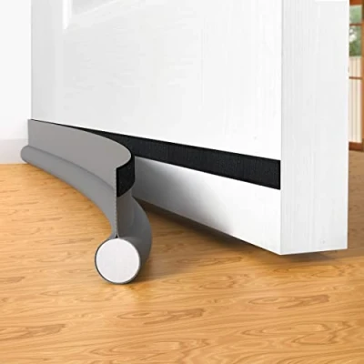 Image of Door Draft Stopper Bottom One Sided Blockers，37&quot; Cutable Under Blocker Insulator Sweep Weather Stripping Soundproof，Fits for Interior／Exterior Doors，1 Pack,Gray