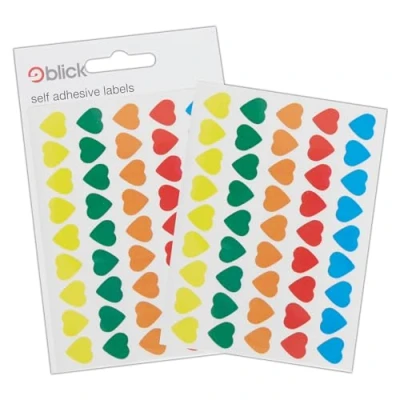 Image of Blick Labels, Assorted Colours, Self Adhesive Stickers, Hearts, 70 for Home, Office, Family, School, Holiday Calendar Organising, Planner, Rewards Chart, Colour Coding