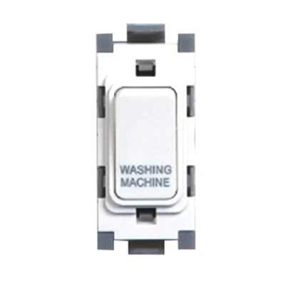 Image of Deta Gridswitch Double Pole 20A 2 Way Module Washing Machine Switch White