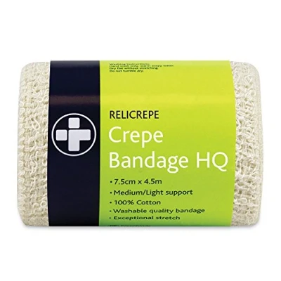 Image of Reliance Medical 400 x 7.5 cm White HQ Grade Relicrepe Crepe Bandage Pack of 10