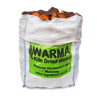 Image of 1 x Warma Mammoth Bag Kiln Dried Hardwood Firewood Logs Ready to Burn Light Clean &amp; Easy Handle Sustainably Sourced Fire Wood Suitable for Open Fires Chimeneas Stoves Appliances Pits