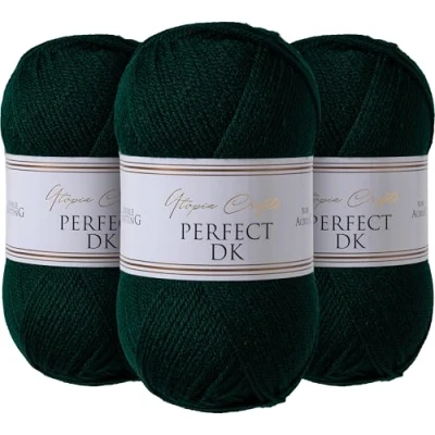 Image of Utopia Crafts DK Double Knitting Yarn 3X 100g (Dark Teal)