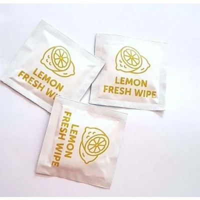 Image of 500 x Freshening Lemon Scented Moist Wipes Hand Sachets Wet Foil Wrapped Hygienic Handy for Travel Tour