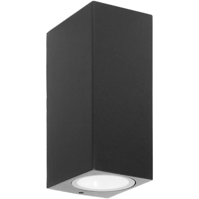Image of Prios outdoor wall light Tetje, black, angular, 16 cm