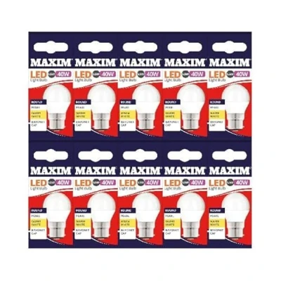 Image of Maxim LED Round Bayonet Cap (Warm White) 5.5watt (40watt) 470 Lumen (Pack 10) 40MLRBCWW5X10