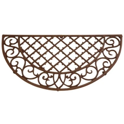 Image of Esschert Lh46 35 x 68 2cm Doormat Cast Iron Half Round Brown