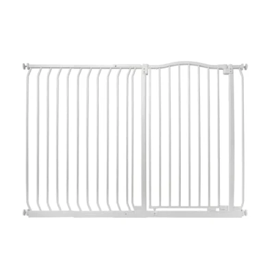 Image of Safetots Extra Tall Curved Top Safety Gate, 134cm 143cm, Matt White, 100cm in Height, Pressure Fit Stair Baby Gate for Doors Hallways and Spaces, Barrier, Easy Installation