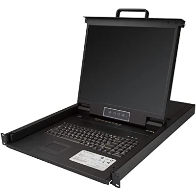 Image of StarTech.com 8 Port Rackmount KVM Console w/ 6ft Cables Integrated Switch 19&quot; LCD Monitor Fully Featured 1U Drawer OSD Durable 50,000 MTBF USB + VGA Support (RKCONS1908K)
