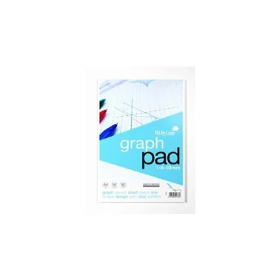 Image of Silvine A4 Graph Pad. 50 Sheets of Quality 90gsm Paper, Printed 1 5 10mm Graph. Ref A4GP